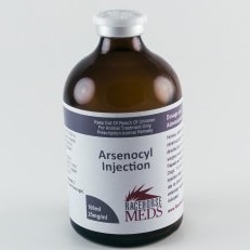 Order Arsenocyl Injection online  ARSENOCYL INJECTION is a safe preparation of organic arsenic, iron & copper to stimulate the production of red blood cells  improves appetite in difficult eaters and improves skin and coat condition. promotes recovery from stress, debility, parasitism and poor nutrition. assists horses under the stress of training and racing. Order Arsenocyl Injection online usa, Buy Arsenocyl Injection online Missouri, Arsenocyl Injection for sale near me Alabama. Arsenocyl Injection for humans, How to use Arsenocyl Injection, Best place to buy Arsenocyl Injection. Buy Arsenocyl Injection Injection without prescription, Order Arsenocyl Injection near me.  ARSENOCYL INJECTION is a safe preparation of organic arsenic, iron & copper to stimulate the production of red blood cells  improves appetite in difficult eaters and improves skin and coat condition. promotes recovery from stress, debility, parasitism and poor nutrition. assists horses under the stress of training and racing. ARSENOCYL INJECTION has a particular application in the following states: * Shy, picky eaters. The effect is usually rapid, after only 2 – 3 injections. Good eaters will recover more rapidly from stress.  With the return of normal appetite any anemia’s are often quickly correct. * To promote recovery from poor nutritional states, after worming or during hard training or convalescence from illness or injury. * For over-trained or run down performance horses under stress. * To improve horses brought into training after long time off. * After serious illness or injury, parasitism or chronic hemorrhage. FOR- Horses, Dogs and Camels DOSEAGE & ADMINISTRATION:  Horses: 30 ml by intramuscular injection or as direct by your veterinary surgeon every second day.  Repeat as indicated. Dogs:  1-5 mL by intramuscular injection daily or every second day as directed by your veterinary surgeon.  Repeat as indicated. PRESENTATION:  100 ml sterile multi-dose glass vial. STORAGE:  Store below 25C (Air Conditioning) NOTE: This product can be use with any other Vitamin or supplement from Racehorse Meds. This product is best used the day before and the day of event. This product compares to Nature Vet® FERROCYL in that both have the same ingredients. This product is not manufactured or distribute by Nature Vet® who is the sole distributor of FERROCYL® For use as a supplemental source of Vitamins & Amino Acids in horses, cattle, sheep, swine, camels, alpacas and pigeons. These statements have not been evaluated by the Food and Drug Administration. This product is not intended to diagnose, treat, cure or prevent any disease. Order Arsenocyl Injection online usa, Buy Arsenocyl Injection online Missouri, Arsenocyl Injection for sale near me Alabama. Arsenocyl Injection for humans, How to use Arsenocyl Injection, Best place to buy Arsenocyl Injection. Buy Arsenocyl Injection Injection without prescription, Order Arsenocyl Injection near me.  WARNING:  Sodium cacodylate is an organic arsenic compound. Do not use arsenic preparations for continuous treatment.  A period of at least one month should pass before treatments are repeated. Meat Withholding Period: Horses:  28 days. Caution:  ARSENOCYL INJECTION can be combined with VITAMINS & MINERALS to provide all essential nutrients and co-factors for improve production of new red blood cells. Note:  Organic arsenic is available in two forms: buy ARSENOCYL INJECTION (1) the toxic trivalent form and (2) the safe, non-toxic pentavalent form seen in ARSENOCYL INJECTION This product compares to Nature Vet FERROCYL®. Arsenic preparations have long been known and use for their stimulant and therapeutic properties in animals. Asan organic preparation it is rapidly absorbe and acts very quickly for early visible results. Tips for Trainers:  Indicate whenever anemia is evident. Many fit, athletic horses have some degree of anemia. Horses, which are difficult eaters, recovering from illness, injury or parasitism, stressed from hard training and racing or recovering from blood loss may all respond positively to ARSENOCYL INJECTION (This product compares to Nature Vet. Provide all other essential nutrients and co-factors to improve blood production by combining with VITAMINS & MINERALS INJECTIONS two to three times weekly. For use as a supplemental source of Vitamins & Amino Acids in horses, cattle, sheep, swine, camels, alpacas and pigeons. These statements have not been evaluate by the Food and Drug Administration. This product is not intended to diagnose, treat, cure or prevent any disease. Order Arsenocyl Injection online usa, Buy Arsenocyl Injection online Missouri, Arsenocyl Injection for sale near me Alabama. Arsenocyl Injection for humans, How to use Arsenocyl Injection, Best place to buy Arsenocyl Injection. Buy Arsenocyl Injection Injection without prescription, Order Arsenocyl Injection near me. 