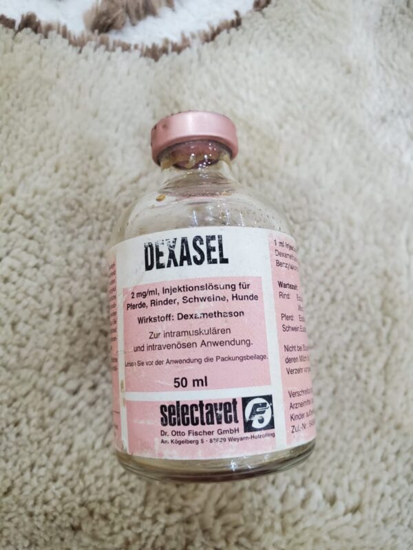 Dexasel is a veterinary product that contains dexamethasone, a potent corticosteroid used for its anti-inflammatory, immunosuppressive, and anti-allergic