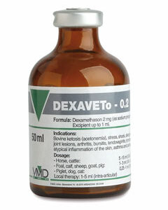 Dexaveto 0.2 is a veterinary medication containing dexamethasone, a synthetic corticosteroid used primarily to treat inflammatory, allergic, and immune