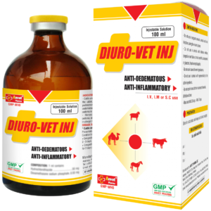 Diuro Vet Injection is a veterinary diuretic medication commonly used to treat fluid retention (edema) in animals such as horses, cattle, and dogs.