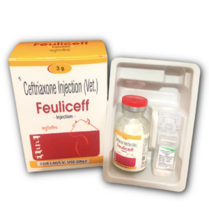 Feuliceff Injection a veterinary formulation containing Ceftriaxone. Feuliceff Injection is cephalosporin antibiotic, prescribed for certain bacterial